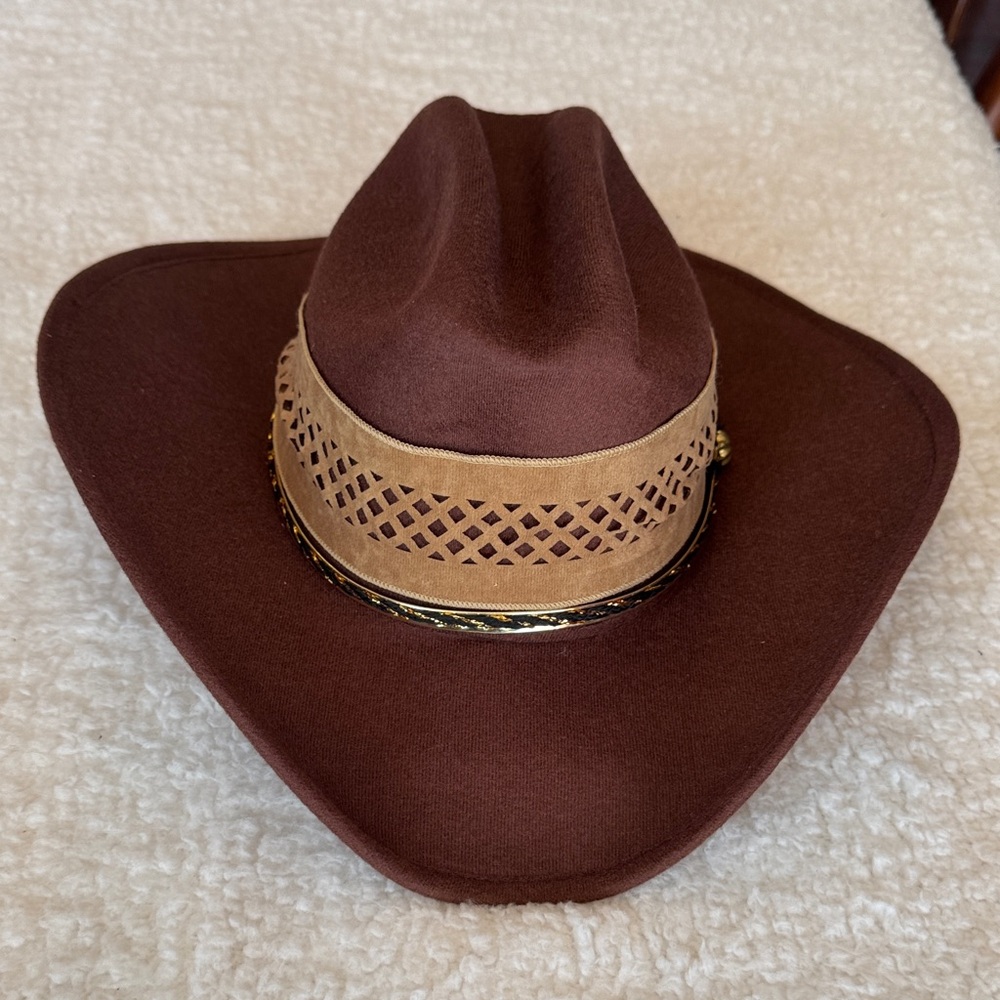 Western Cowboy Hat Brown Felt J.R. Palacios Size 7 Ranch Rodeo